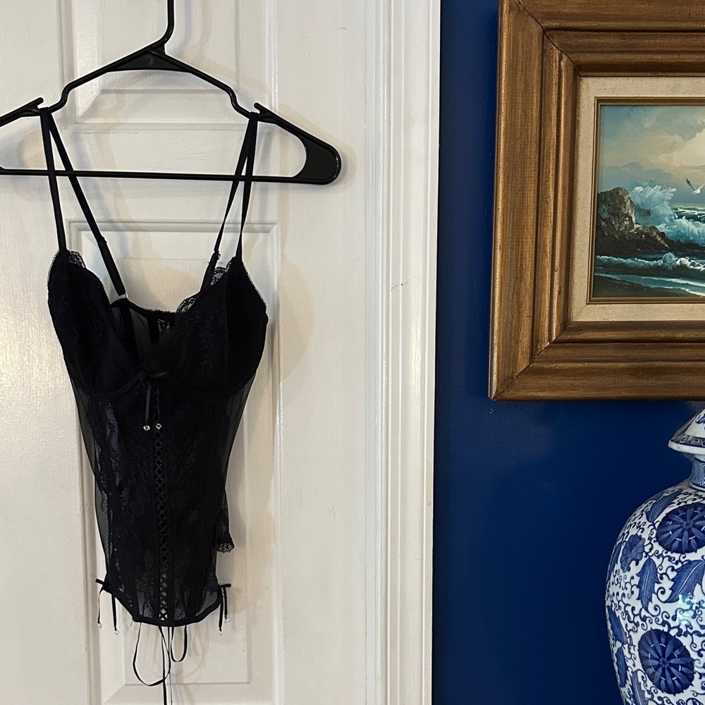 NWOT Women’s Victoria's Secret Black Lace Bustier Size 34C